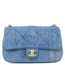 シャネル CHANEL マトラッセ 25 ブルー デニム ショルダーバッグ ゴールド金具 デニム チェーンショルダー