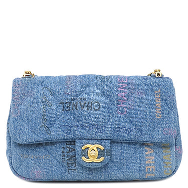 シャネル CHANEL マトラッセ 25 ブルー デニム ショルダーバッグ ゴールド金具 デニム チェーンショルダー