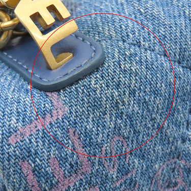 シャネル CHANEL マトラッセ 25 ブルー デニム ショルダーバッグ ゴールド金具 デニム チェーンショルダー
