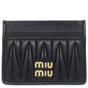 ミュウミュウ MIU MIU マテラッセレザー カードケース 5MC076 ブラック レザー ナッパレザー カードケース ゴールド金具 アイコニック 黒 カード入れ