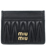 ミュウミュウ MIU MIU マテラッセレザー カードケース 5MC076 ブラック レザー ナッパレザー カードケース ゴールド金具 アイコニック 黒 カード入れ