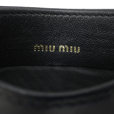 ミュウミュウ MIU MIU マテラッセレザー カードケース 5MC076 ブラック レザー ナッパレザー カードケース ゴールド金具 アイコニック 黒 カード入れ