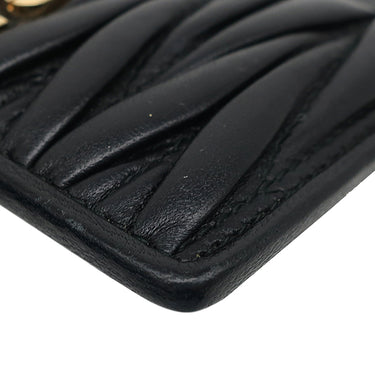 ミュウミュウ MIU MIU マテラッセレザー カードケース 5MC076 ブラック レザー ナッパレザー カードケース ゴールド金具 アイコニック 黒 カード入れ