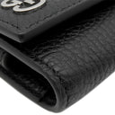 グッチ GUCCI ダブルG 6連キーケース 473924 ブラック レザー キーケース シルバー金具 6連 6本 キーリング付き 黒