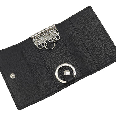 グッチ GUCCI ダブルG 6連キーケース 473924 ブラック レザー キーケース シルバー金具 6連 6本 キーリング付き 黒
