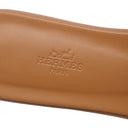 エルメス HERMES オラン H211242Z ブルークレール デニム レザー #38 1/2 サンダル 新品未使用 H型 ローヒール デニム