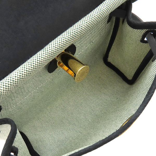 エルメス HERMES エールバッグジップ ミニ 20 ブラック×ヴェールモワ