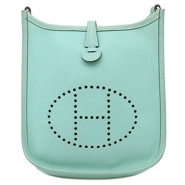 エルメス HERMES エヴリンTPM アマゾン ブルーアトール×ブルーザンジバル ヴォーエプソン ショルダーバッグ シルバー金具 青