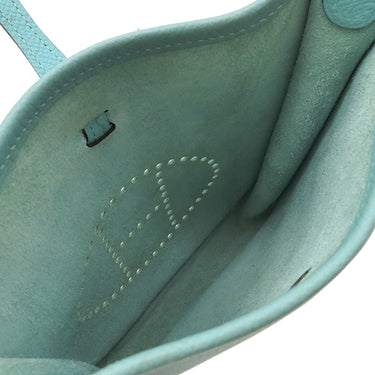 エルメス HERMES エヴリンTPM アマゾン ブルーアトール×ブルーザンジバル ヴォーエプソン ショルダーバッグ シルバー金具 青