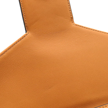 ロエベ LOEWE フラップバッグ ブラウン レザー 2WAYバッグ ゴールド金具 ハンドバッグ ショルダー 編み込み