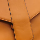 ロエベ LOEWE フラップバッグ ブラウン レザー 2WAYバッグ ゴールド金具 ハンドバッグ ショルダー 編み込み