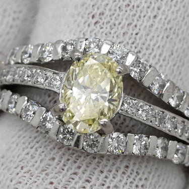 ノンブランド NON BRAND ダイヤモンド 1.00ct 0.85ct デザインリング ホワイトゴールド K18WG ダイヤモンド リング 指輪 18K 750 WG 1粒 1石 メレダイヤ 10.5号
