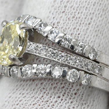 ノンブランド NON BRAND ダイヤモンド 1.00ct 0.85ct デザインリング ホワイトゴールド K18WG ダイヤモンド リング 指輪 18K 750 WG 1粒 1石 メレダイヤ 10.5号
