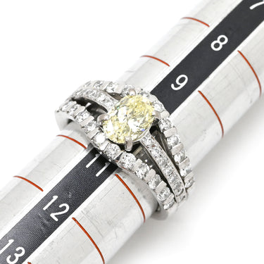 ノンブランド NON BRAND ダイヤモンド 1.00ct 0.85ct デザインリング ホワイトゴールド K18WG ダイヤモンド リング 指輪 18K 750 WG 1粒 1石 メレダイヤ 10.5号