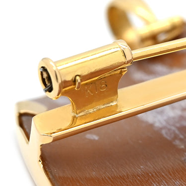ノンブランド NON BRAND カメオ ホワイト×イエローゴールド K18YG シェル ブローチ シェル 彫刻 ペンダントトップ 2WAY 貴婦人 横顔 街並み ウェーブ 湾曲 うねり
