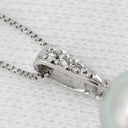 ノンブランド NON BRAND あこやパール ダイヤペンダント ホワイトゴールド K18WG パール ダイヤモンド ネックレス オーロラ真多麻 薄青色 1粒 1石 真珠 18K 750 WG
