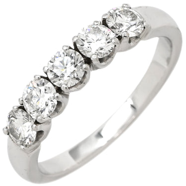 ミキモト MIKIMOTO ダイヤ 0.74ct プラチナシルバー Pt950 ダイヤモンド リング 指輪 プラチナ 一文字 5Pダイヤ 12号