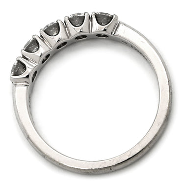 ミキモト MIKIMOTO ダイヤ 0.74ct プラチナシルバー Pt950 ダイヤモンド リング 指輪 プラチナ 一文字 5Pダイヤ 12号