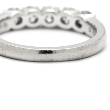 ミキモト MIKIMOTO ダイヤ 0.74ct プラチナシルバー Pt950 ダイヤモンド リング 指輪 プラチナ 一文字 5Pダイヤ 12号