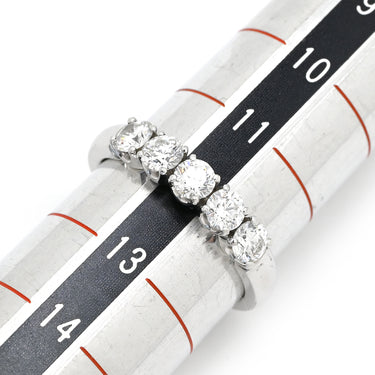 ミキモト MIKIMOTO ダイヤ 0.74ct プラチナシルバー Pt950 ダイヤモンド リング 指輪 プラチナ 一文字 5Pダイヤ 12号