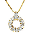 ノンブランド NON BRAND ダイヤ 1.28ct デザインペンダント イエローゴールド K18YG ダイヤモンド ネックレス 18K 750 YG ラウンド サークル 10石 マーキス ラウンドブリリアントカット