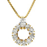 ノンブランド NON BRAND ダイヤ 1.28ct デザインペンダント イエローゴールド K18YG ダイヤモンド ネックレス 18K 750 YG ラウンド サークル 10石 マーキス ラウンドブリリアントカット
