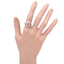 ノンブランド NON BRAND ピンクサファイア 1.40ct ダイヤ ピンク×プラチナシルバー Pt900 サファイア ダイヤモンド リング 指輪 桃色 プラチナ Pt900 オーバル ヘイローデザイン 11号