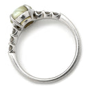 ノンブランド NON BRAND クリソベリル キャッツアイ 2.50ct ダイヤモンド 0.30ct グリーン×プラチナシルバー Pt900 クリソベリルキャッツアイ ダイヤモンド リング 指輪 猫目石 緑褐色 プラチナ 13号