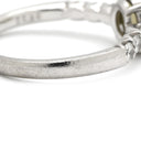 ノンブランド NON BRAND クリソベリル キャッツアイ 2.50ct ダイヤモンド 0.30ct グリーン×プラチナシルバー Pt900 クリソベリルキャッツアイ ダイヤモンド リング 指輪 猫目石 緑褐色 プラチナ 13号