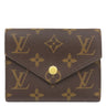 ルイヴィトン LOUIS VUITTON ポルトフォイユ ヴィクトリーヌ M41938 フューシャ モノグラムキャンバス 三つ折り財布 ゴールド金具 茶 ピンク