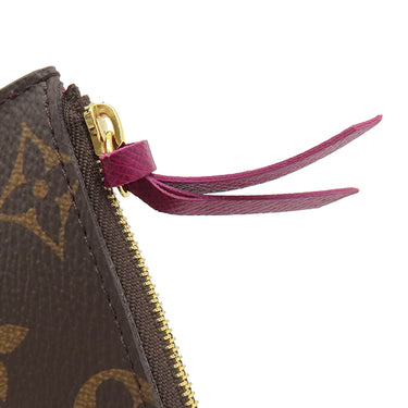 ルイヴィトン LOUIS VUITTON ポルトフォイユ ヴィクトリーヌ M41938 フューシャ モノグラムキャンバス 三つ折り財布 ゴールド金具 茶 ピンク