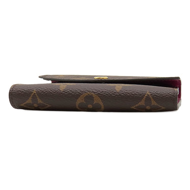 ルイヴィトン LOUIS VUITTON ポルトフォイユ ヴィクトリーヌ M41938 フューシャ モノグラムキャンバス 三つ折り財布 ゴールド金具 茶 ピンク