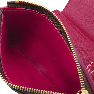 ルイヴィトン LOUIS VUITTON ポルトフォイユ ヴィクトリーヌ M41938 フューシャ モノグラムキャンバス 三つ折り財布 ゴールド金具 茶 ピンク