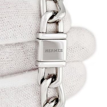 腕時計 エルメス HERMES ナンタケット NA2.110.220 クオーツ レディース シルバー アラビア 角型 チェーンブレス