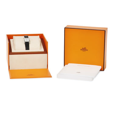 腕時計 エルメス HERMES Hウォッチ ミニ TPM HH1.110 クオーツ レディース 純正ダイヤ ホワイト シェル スクエア