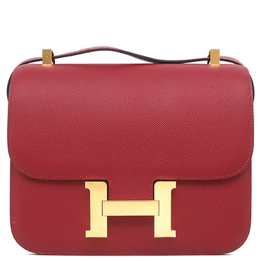 エルメス HERMES コンスタンス3 24 ルージュグレナ ヴォーエプソン ショルダーバッグ ゴールド金具 ボルドー