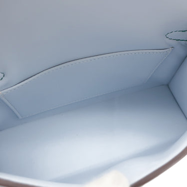 エルメス HERMES ミニケリードゥ 外縫い ブループリュム×ヴェールジェイド×ゴールド ヴォーエプソン 2WAYバッグ シルバー金具 ショルダー トリコロール