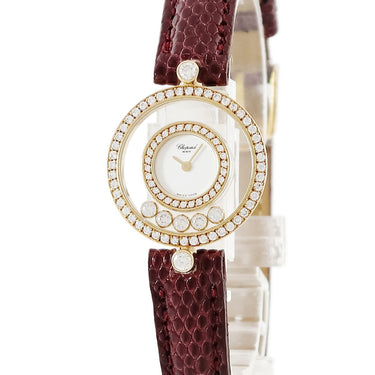 腕時計 ショパール CHOPARD ハッピーダイヤモンド 20/3957 クオーツ レディース K18YG無垢 純正ダイヤ ムービングダイヤモンド