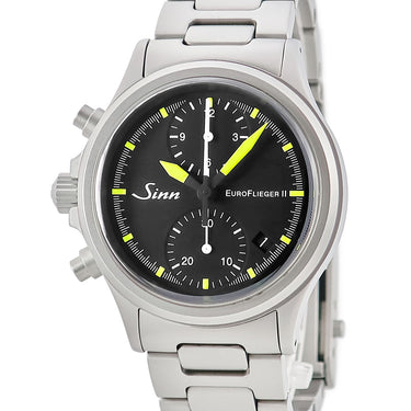 腕時計 ジン SINN 356 ユーロフリーガー 2 356.EURO.FLIEGER II 自動巻き メンズ 新品同様 ブラック クロノグラフ デイト 限定
