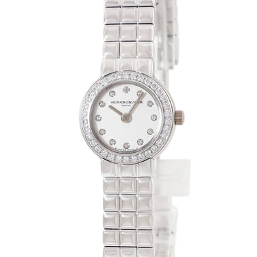 腕時計 ヴァシュロン・コンスタンタン VACHERON CONSTANTIN ソブリン 25630/332G クオーツ レディース K18WG無垢 純正ダイヤ シルバー