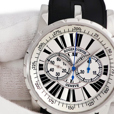 腕時計 ロジェデュブイ ROGER DUBUIS エクスカリバー クロノグラフ EX45 78 9 3.7AR 自動巻き メンズ シルバー スモールセコンド 限定