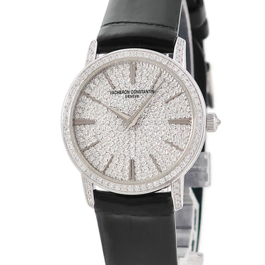 腕時計 ヴァシュロン・コンスタンタン VACHERON CONSTANTIN パトリモニー 25559/000G-9280 クオーツ メンズ レディース K18WG無垢 純正ダイヤ