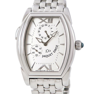 腕時計 ジャケ・ドロー Jaquet Droz トノー GMT ヴォヤージュ2000 J001130003 手巻き メンズ シルバー スモールセコンド