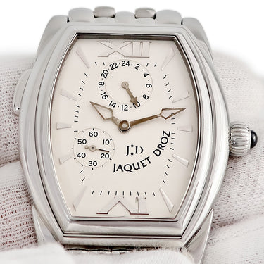腕時計 ジャケ・ドロー Jaquet Droz トノー GMT ヴォヤージュ2000 J001130003 手巻き メンズ シルバー スモールセコンド