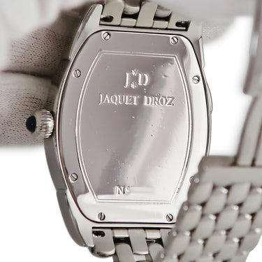 腕時計 ジャケ・ドロー Jaquet Droz トノー GMT ヴォヤージュ2000 J001130003 手巻き メンズ シルバー スモールセコンド