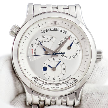 腕時計 ジャガールクルト JAEGER LECOULTRE マスター ジオグラフィーク 142.880.922 142.8.92 自動巻き メンズ リザーブドマルシェ GMT デイト
