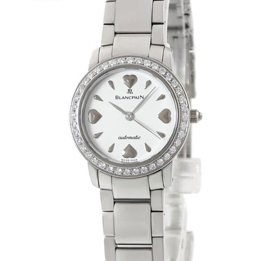 腕時計 ブランパン BLANCPAIN レディバード B0096-4682B-71 自動巻き レディース OH済 純正ダイヤ ホワイト レディーバード ハート