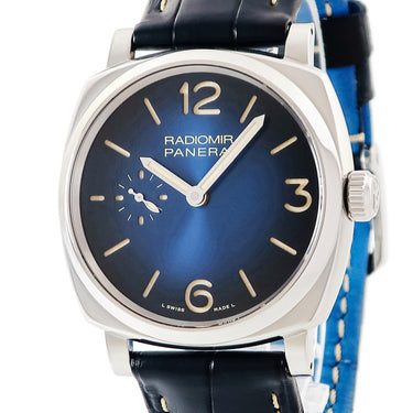 腕時計 パネライ PANERAI ラジオミール 42mm ブティック限定 PAM01144 W番 手巻き メンズ W番 ブルー 青 スモールセコンド
