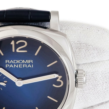 腕時計 パネライ PANERAI ラジオミール 42mm ブティック限定 PAM01144 W番 手巻き メンズ W番 ブルー 青 スモールセコンド