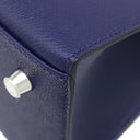 エルメス HERMES ケリー28 外縫い ブルーサフィール ヴォーエプソン 2WAYバッグ シルバー金具 紺